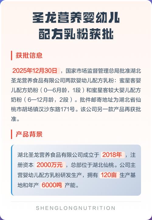 圣龙营养婴幼儿配方乳粉成功获批 国产奶粉再添新力量